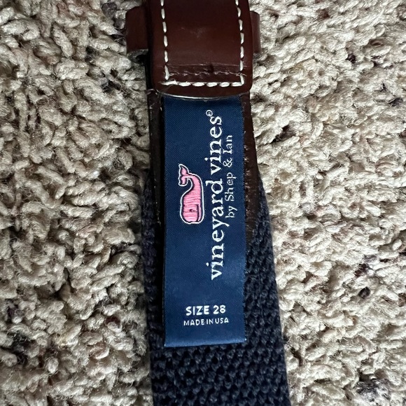 Vineyard Vines by Shep & Ian Leather Canvas Octopus Pink Blue Belt Size 28 - Picture 4 of 5